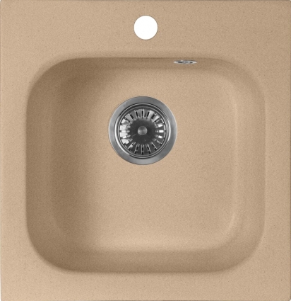 Мойка кухонная AquaGranitEx M-43 песочная матовая, квадратная, 43x44.5 см