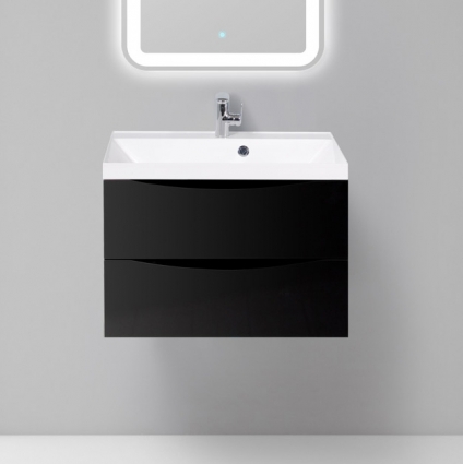 Тумба для комплекта BelBagno Marino 70 nero lucido подвесная, с ящиками