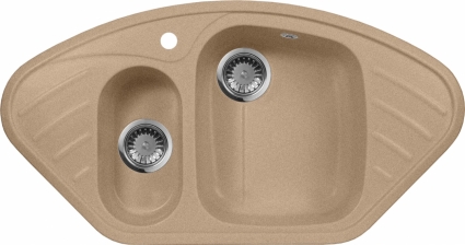 Мойка кухонная AquaGranitEx M-14 песочная матовая, многоугольная, 95x50 см