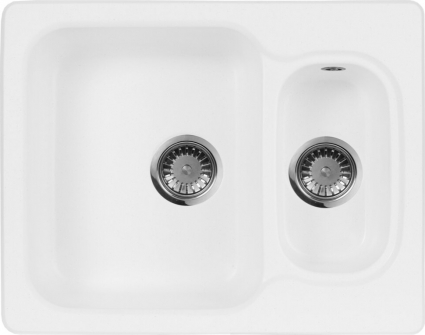 Мойка кухонная AquaGranitEx M-09 белая матовая, прямоугольная, 61x49.5 см