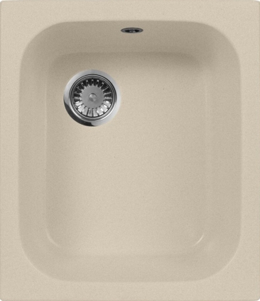 Мойка кухонная AquaGranitEx M-17 бежевая матовая, прямоугольная, 42x48.5 см
