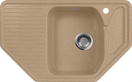 Мойка кухонная AquaGranitEx M-10 песочная матовая, многоугольная, 79x49.5 см