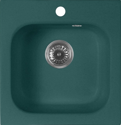 Мойка кухонная AquaGranitEx M-43 зеленая матовая, квадратная, 43x44.5 см