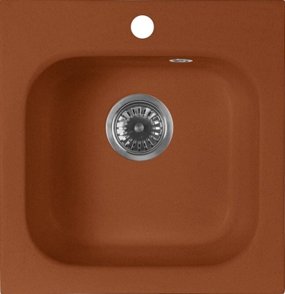 Мойка кухонная AquaGranitEx M-43 терракот матовая, квадратная, 43x44.5 см