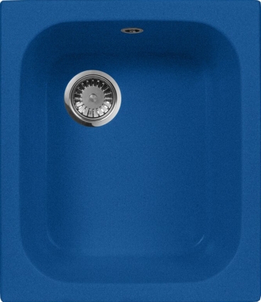 Мойка кухонная AquaGranitEx M-17 синяя матовая, прямоугольная, 42x48.5 см