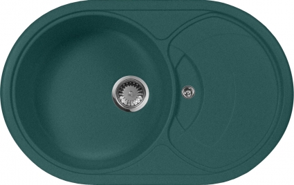 Мойка кухонная AquaGranitEx M-18s зеленая матовая, овальная, 78x50 см