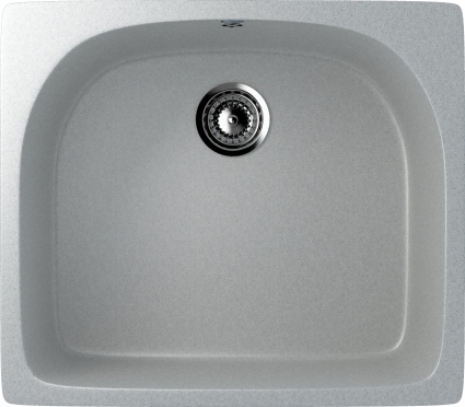 Мойка кухонная Ulgran U-408-310 серая матовая, прямоугольная, 59x51 см