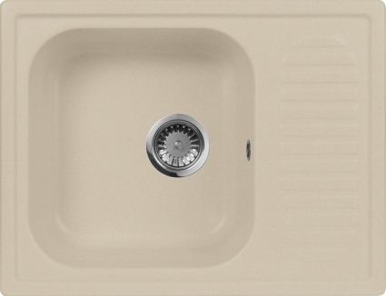Мойка кухонная AquaGranitEx M-13 бежевая матовая, прямоугольная, 64.5x49.5 см