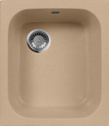 Мойка кухонная AquaGranitEx M-17 песочная матовая, прямоугольная, 42x48.5 см