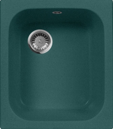 Мойка кухонная AquaGranitEx M-17 зеленая матовая, прямоугольная, 42x48.5 см
