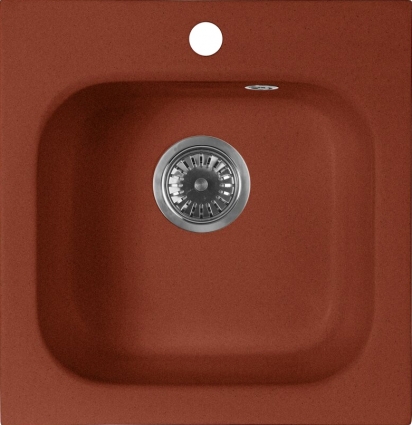 Мойка кухонная AquaGranitEx M-43 красный марс матовая, квадратная, 43x44.5 см