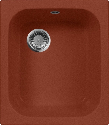 Мойка кухонная AquaGranitEx M-17 красный марс матовая, прямоугольная, 42x48.5 см