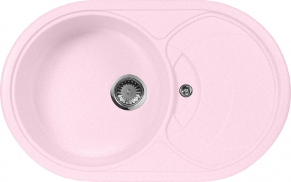 Мойка кухонная AquaGranitEx M-18s светло-розовая матовая, овальная, 78x50 см