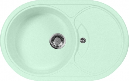 Мойка кухонная AquaGranitEx M-18s салатовая матовая, овальная, 78x50 см