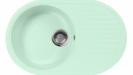 Мойка кухонная AquaGranitEx M-18 салатовая матовая, овальная, 73x46 см