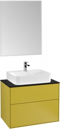 Мебель для ванной Villeroy & Boch Finion 80 см, sun matt, настенная подсветка, подвесная, с ящиками