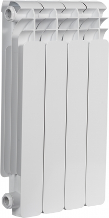 Радиатор алюминиевый Sira Emilia 500 4 секций на площадь 8 кв.м., белый, 32x9.5x58 см
