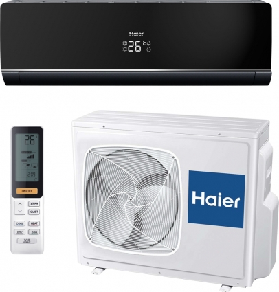 Кондиционер Haier Lightera DC Inverter AS18NS4ERA Black / 1U18FS2ERA на площадь 44 кв.м., черный