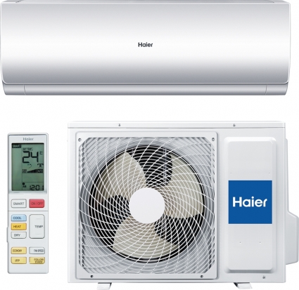 Кондиционер Haier Lightera Crystal AS12CB3HRA / 1U12JE8ERA на площадь 29 кв.м., серебро, белый