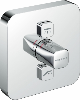 Смеситель Kludi Push 386110538 для ванны с душем, двухвентильный, хром