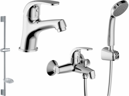 Душевой комплект Bravat Fit F00315C хром, шланг металлический 150 см