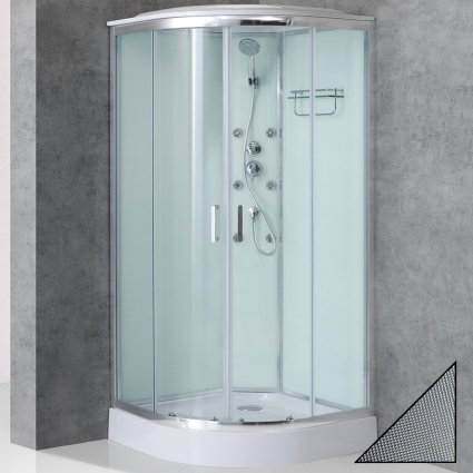 Душевая кабина BelBagno Uno Cab R 2 90 P Cr TOP четверть круга, поддон средний