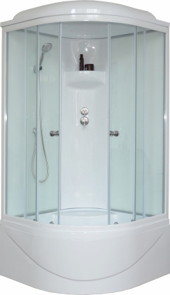 Душевая кабина Royal Bath RB 100BK6-WT четверть круга, поддон глубокий, стекло прозрачное