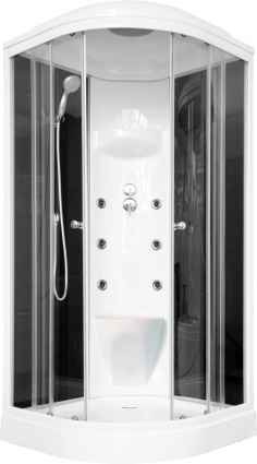 Душевая кабина Royal Bath RB 90HK7-BT четверть круга, поддон низкий, с гидромассажем