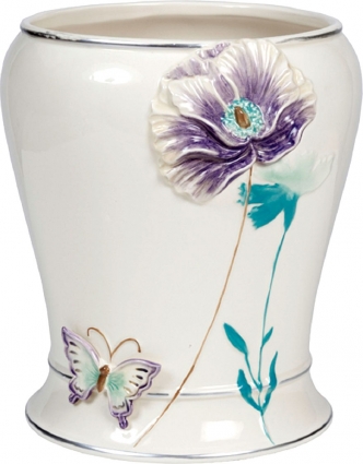 Мусорное ведро Creative Bath Garden Gate GGT54LIL белое, серебро, 5 л, напольное