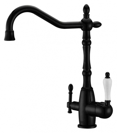Смеситель Zorg Clean Water ZR 312 YF-50-black для кухонной мойки однорычажный, высота излива 25.5 см