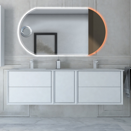 Мебель для ванной Cezares Bellagio 176 bianco opaco подвесная, с двумя раковинами