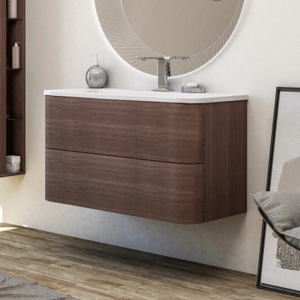 Тумба для комплекта Cezares Angie 100 rovere scuro подвесная, с ящиками