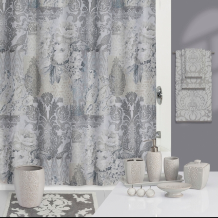 Штора для ванной Creative Bath Heirloom S1231GRY серая в современном стиле