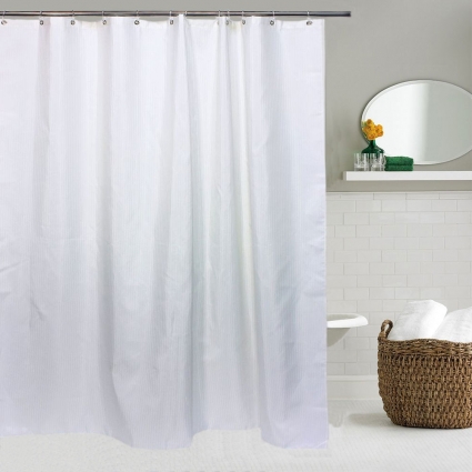 Штора для ванной Bath Plus Decor collection JAC1509 180x200, бело-золотая в современном стиле