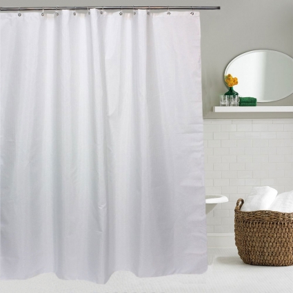 Штора для ванной Bath Plus Decor collection JAC1508 180x200, бело-серебреная в современном стиле