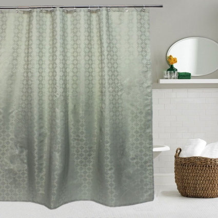 Штора для ванной Bath Plus Decor collection JAC1502 180x200, зеленая в современном стиле