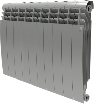 Радиатор биметаллический Royal Thermo BiLiner 500 10 секций, silver satin, на площадь 17 кв.м., хром, 80x8.7x57.4 см