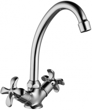 Смеситель Lemark Flora LM0104C для кухонной мойки двухвентильный, хром