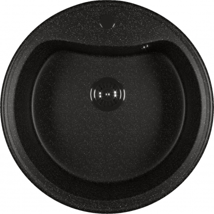 Мойка кухонная Mixline ML-GM09 (308) черная матовая, круглая, 49x49 см