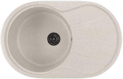 Мойка кухонная Mixline ML-GM29 (331) белая матовая, овальная, 75x48 см