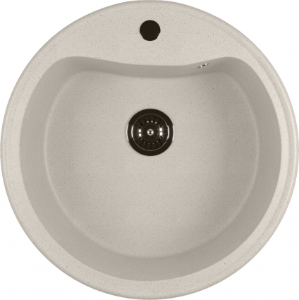 Мойка кухонная Mixline ML-GM09 (331) белая матовая, круглая, 49x49 см