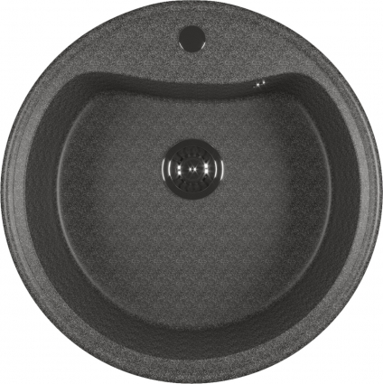 Мойка кухонная Mixline ML-GM09 (309) темно-серая матовая, круглая, 49x49 см