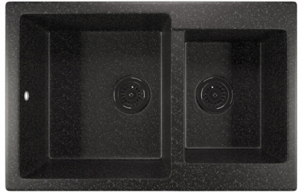 Мойка кухонная Mixline ML-GM30 (308) черная матовая, прямоугольная, 77x50 см