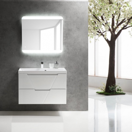 Мебель для ванной BelBagno Vittoria 90 bianco lucido подвесная, с ящиками