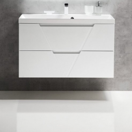 Тумба для комплекта BelBagno Vittoria 100 bianco lucido подвесная, с ящиками