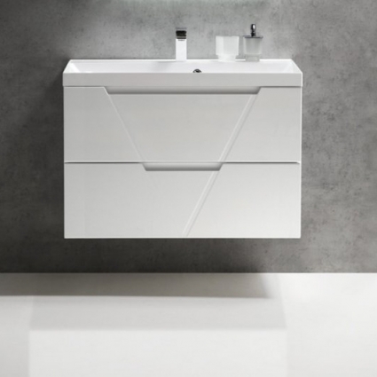 Тумба с раковиной BelBagno Vittoria 90 bianco lucido, подвесная, с ящиками