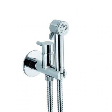 Гигиенический душ Webert EL870303015PVC со смесителем, хром в современном стиле