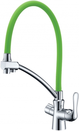 Смеситель Lemark Comfort LM3070C-Green для кухонной мойки однорычажный, высота излива 21 см
