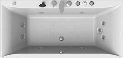 Акриловая ванна Radomir Палермо Лечебный Chrome 180x85 пристенная, прямоугольная