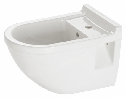 Биде подвесное Duravit Starck 3 антигрязевое покрытие цвет белый, овальное, 36.5x54 см